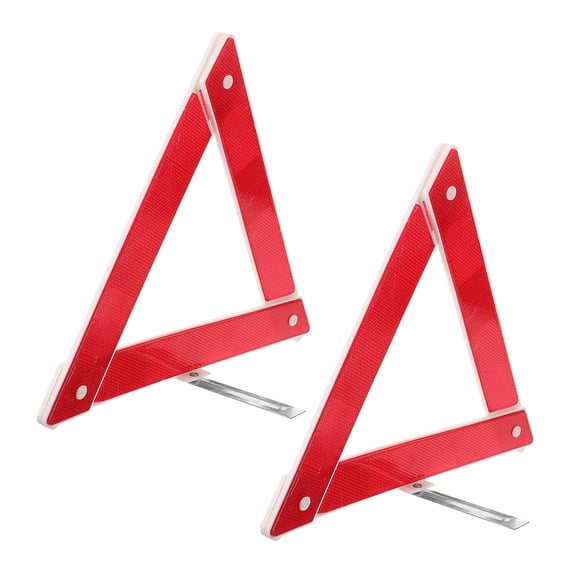 HEANUJJ 2Pcs Roadside Safety Warning Triangles Red Foldable Plastic for Vehicle Emergency Situations