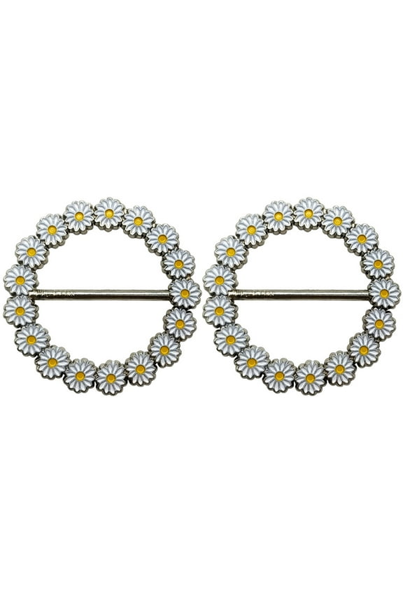 2Pcs Scarf Ring Alloy Circle Simple Decorative for Wives Daily Use