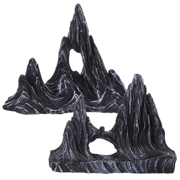 HEANUJJ 2Pcs Simulation Mountain Model Resin Figurines for Aquariums Realistic Decorations