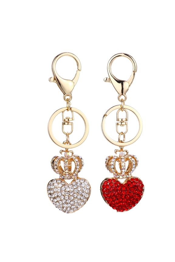 2-Pack Heart-Shaped Keychains for Bags and Car Keys, Colorful Stylish Accessories for Everyday Use
