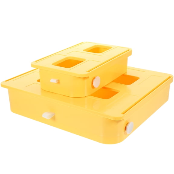 HEANUJJ 2-Pack Yellow Desk Organizer Drawers with Strong Adhesive, Large Capacity Under Desk Storage Solution