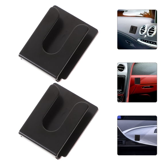 HEANUJJ 2Pcs Lightweight Black Metal Mic Holders Car Microphone Hooks with Sturdy Durable Design