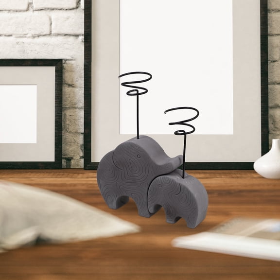 HEANUJJ Set of 2 Grey Cement Air Plant Holders with Ventilated Design for Modern Tabletop and Home Decor Display