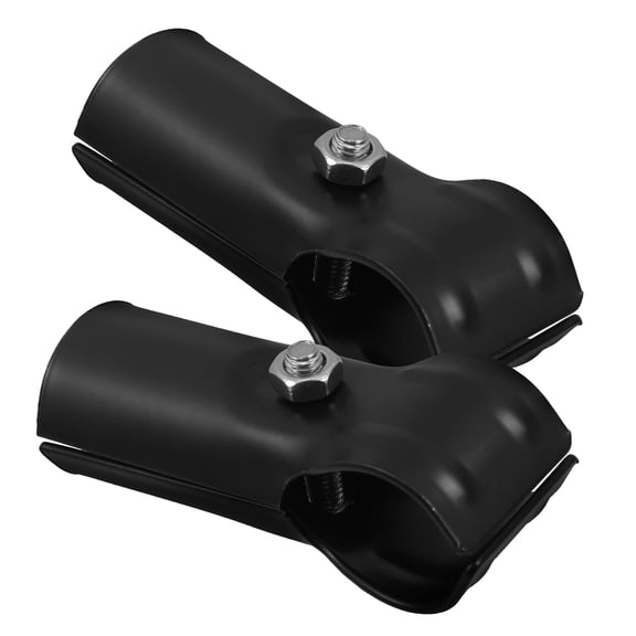 HEANUJJ 2Pcs Black Zinc Coated Pipe Clamps Greenhouse Tube Adapters Secure Connectors