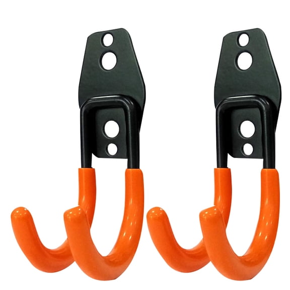 HEANUJJ 2-Pack Metal Wall Hooks for Tool Storage, Multi-Purpose Hanging Organizer, Assorted Colors for Garage and Home