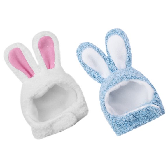 HEANUJJ 2Pcs Washable Cat Costume Bunny Ears Assorted Color Skin Friendly Pet Accessory