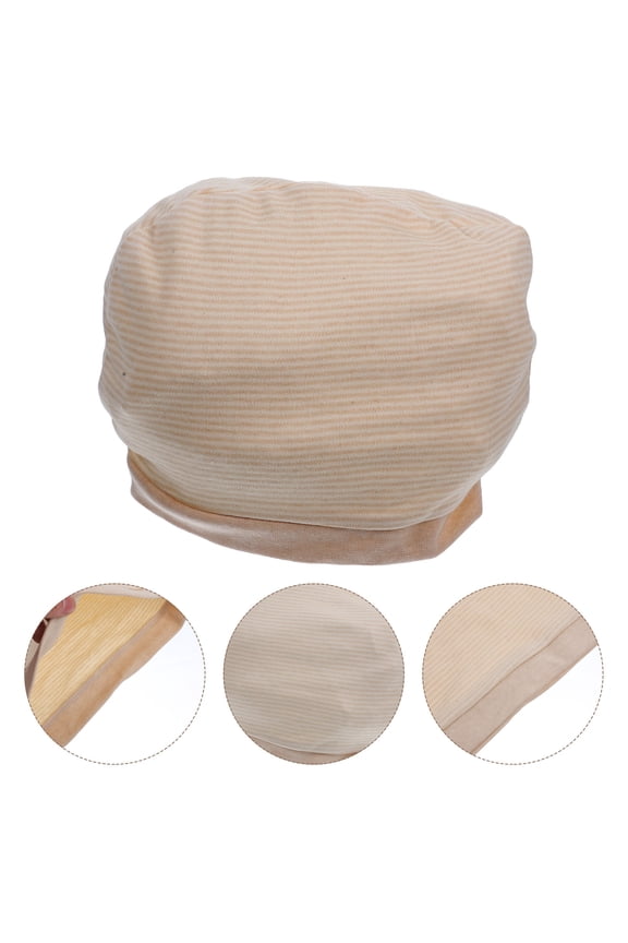 2Set Cotton Chemo Cap Hats Windproof Beige for Women in Confinement
