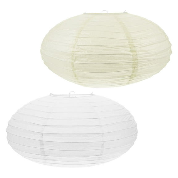 HEANUJJ 2pcs Round Foldable Paper Lanterns for Wedding Party Decorations, Hanging Lanterns for Indoor Outdoor Use