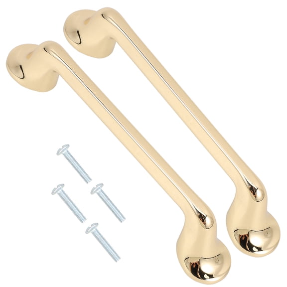 HEANUJJ 2Pcs Metal Door Pulls Cabinet Door Handles Easy Install Durable Golden Finish