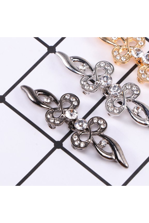 3 Pair Rhinestone Sweater Collar Clips for Women, Decorative Fasteners for Cardigans and Sweaters