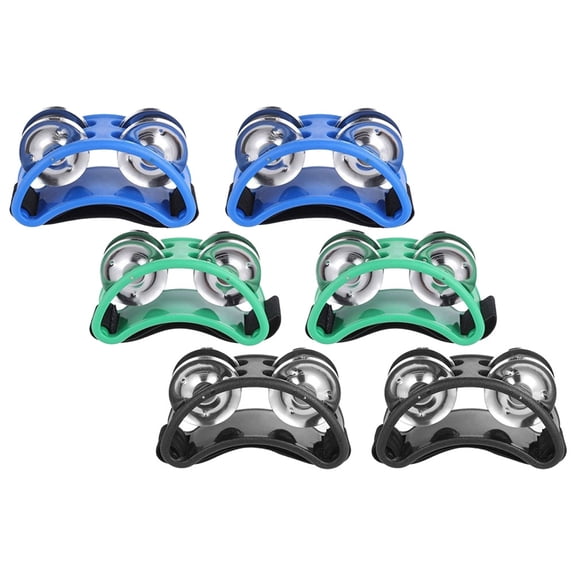 HEANUJJ 3Pairs Musical Foot Tambourine Drum Accompaniment Instrument with Vibrant Colors