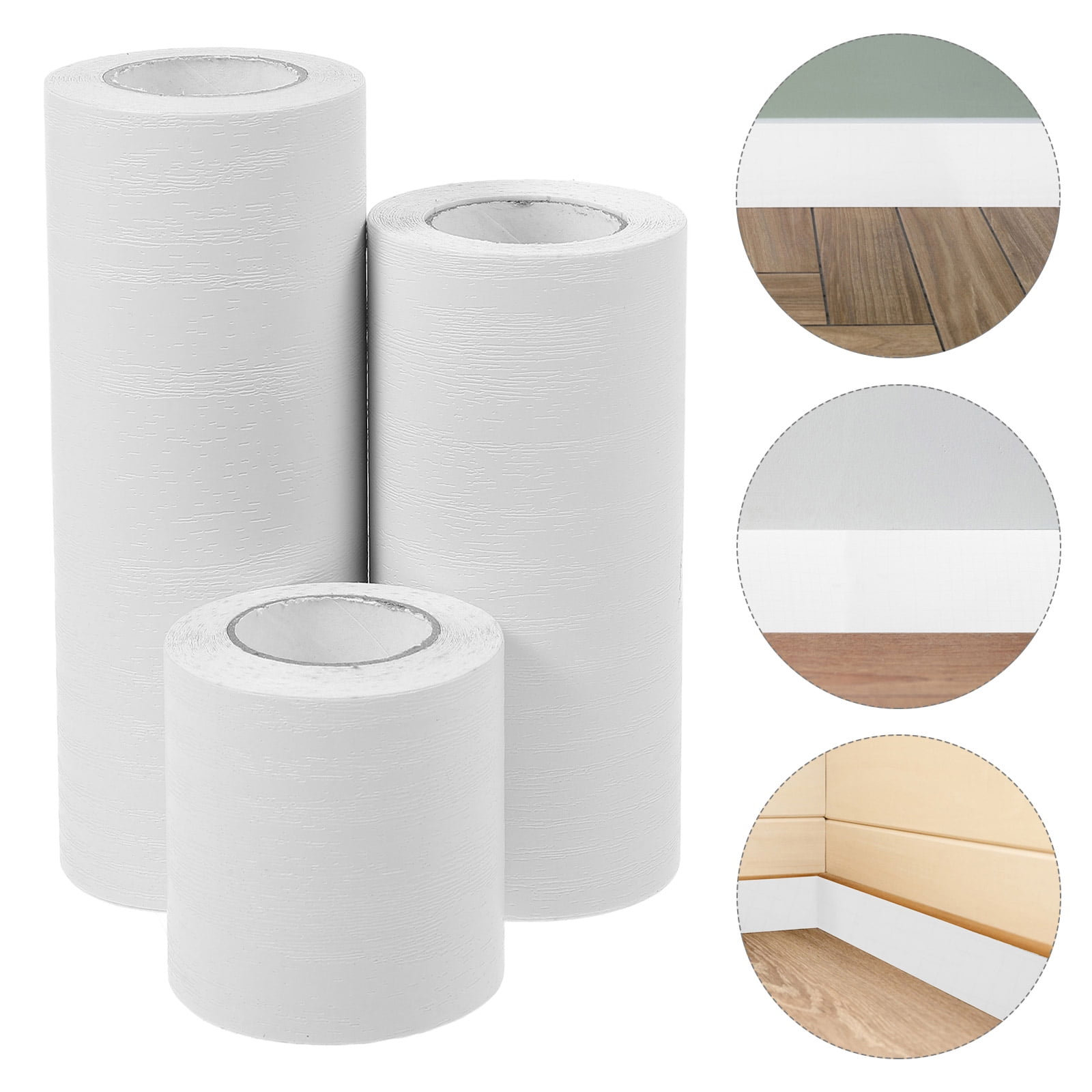 HEANUJJ White PVC Skirting Board Trim Self Adhesive Flexible Wall ...