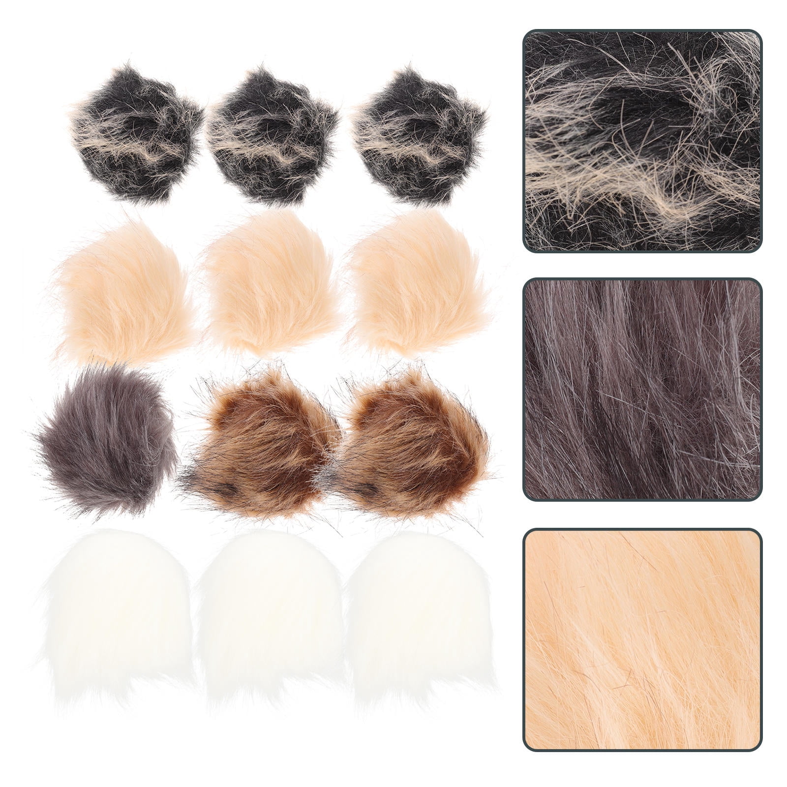 HEANUJJ 30 Pieces Assorted Colorful Artificial Wool Pom Poms for Hats, Clothing, Crafts, Decorations and Accessories