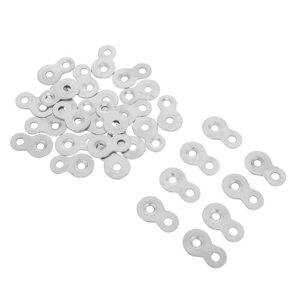 HEANUJJ 30Pcs Iron 8 Figure Table Top Fasteners with Dual Hole Metal Connecting Tab for Home Use