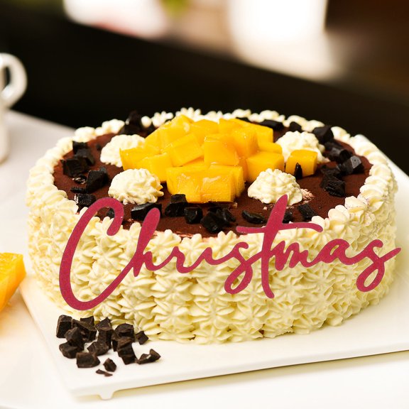 HEANUJJ Merry Christmas Cake Decor, Red Paper Toppers for Festive Desserts