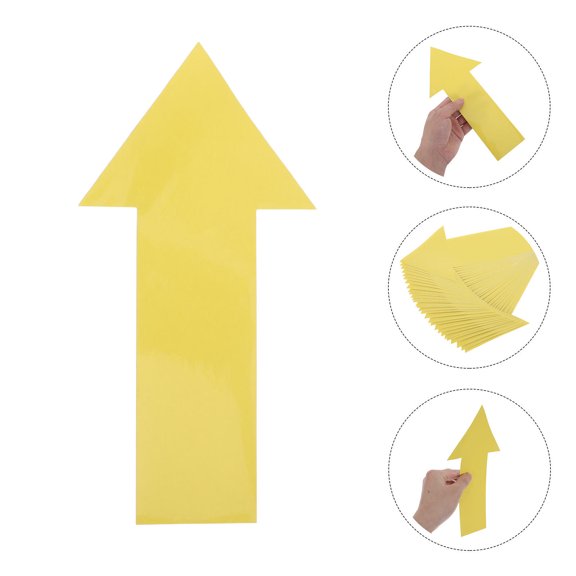 HEANUJJ 30Pcs Waterproof Self Adhesive Yellow Floor Arrow Stickers for Clear Walkway Direction and Traffic Flow