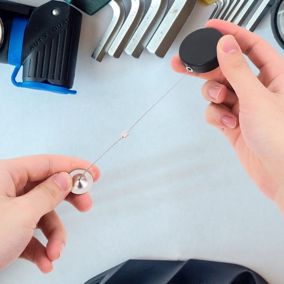 HEANUJJ 3Pcs Retractable Steel Wire Security Tether with Anti Theft Lock for Remote Holder