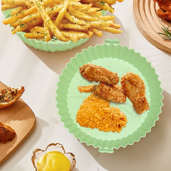 HEANUJJ 3-Pack Reusable Silicone Baking Mats for Air Fryer Non-Stick Oven Cooking Sheets