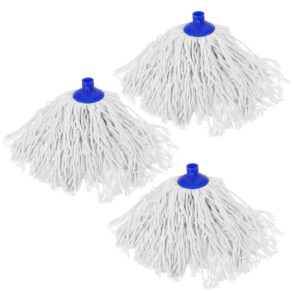 HEANUJJ Mop Heads Replacement 3Pcs Assorted Color Cotton Yarn Plastic Home Use