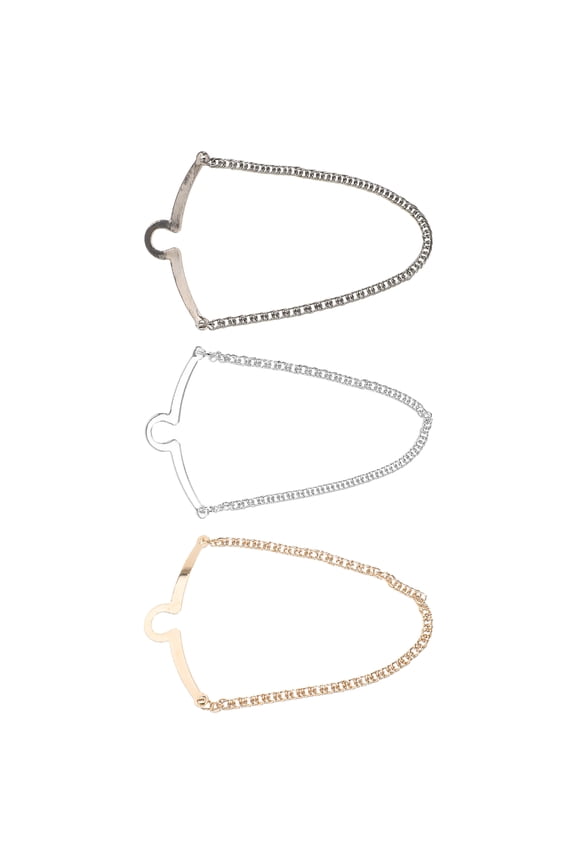 3-Pack Scratch-Resistant Chain Tie Clips for Mens Suits, Wedding Accessories, Stylish and