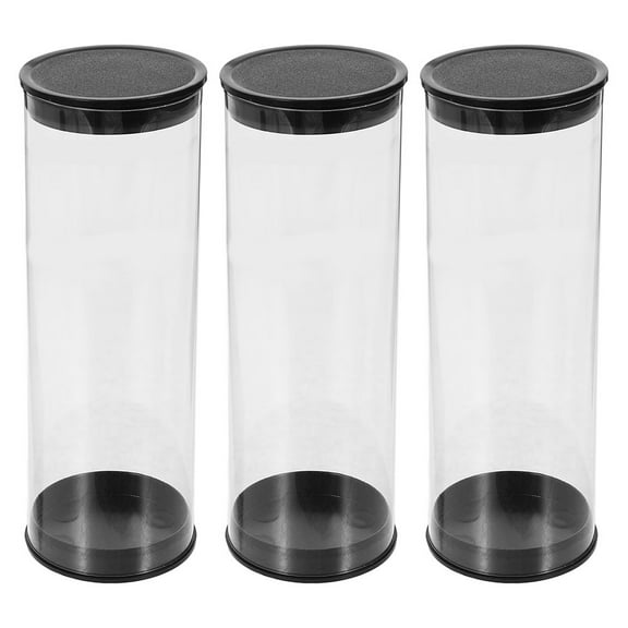 HEANUJJ 3Pcs Transparent Golf Ball Container Sturdy PVC Storage Box for Display and Protection