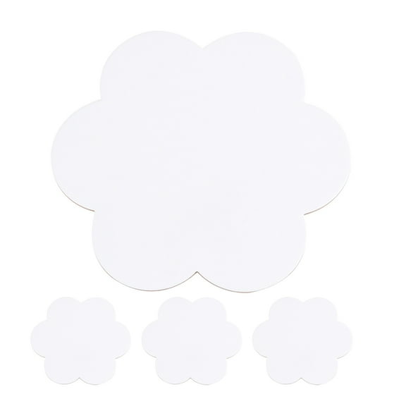 HEANUJJ 4Pcs White Cotton Canvas Boards for Artwork with Floral Pattern and Safe Rounded Corners