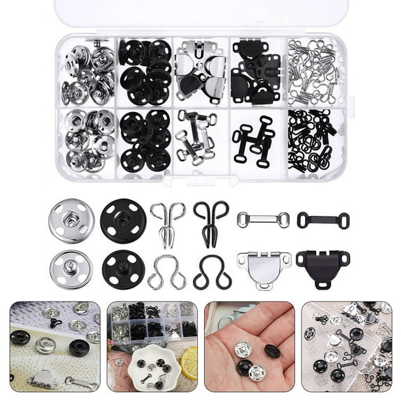 HEANUJJ 40 Snap Button Kit Alloy Sewing Supplies Mixed Color Round Vintage Design