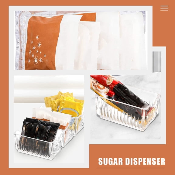 HEANUJJ 4-Pack Clear Acrylic Coffee Condiment Organizer Boxes, Stackable Transparent Storage Containers for Desk and Kitchen