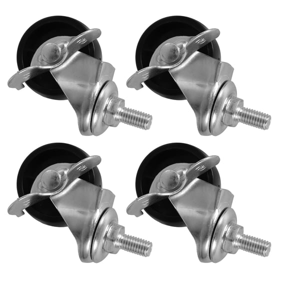 HEANUJJ Smooth Rolling Furniture Caster Wheels, Black, PP Metal, Sturdy, for Home, 4Pcs