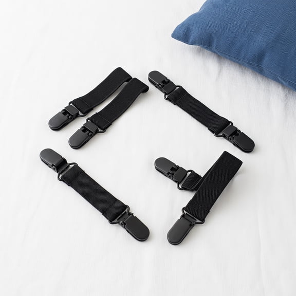 HEANUJJ 4-Pack Black Trouser Clips for Cycling with Pant Fixators and Boot Holders for Secure Bike Riding