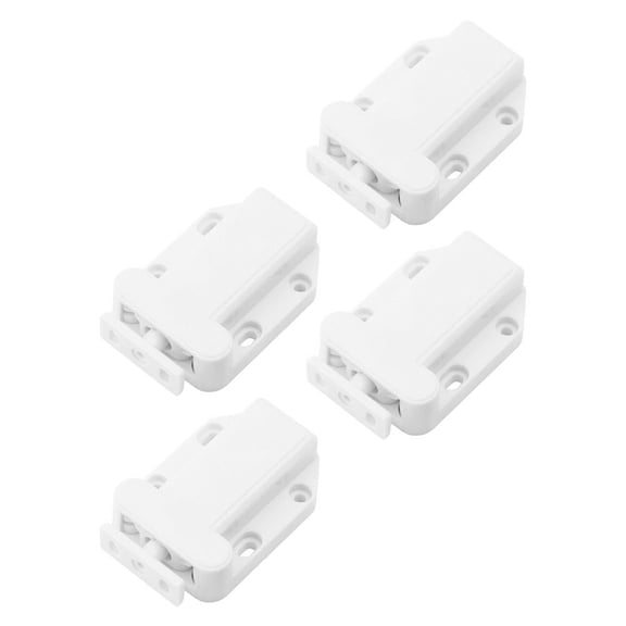 HEANUJJ 4-Pack White ABS Cabinet Push Release Latches, Quiet Rebound Hardware for Home Improvement and Furniture