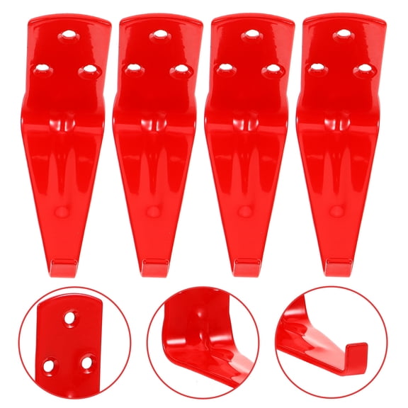 HEANUJJ 4Pcs Fire Extinguisher Wall Hooks Red Metal Brackets for Secure Wall Mounting