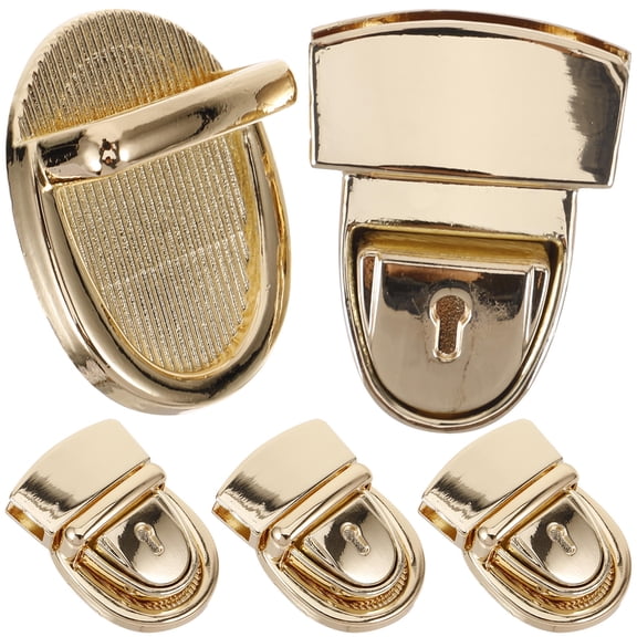 HEANUJJ 4Pcs Golden Metal Bag Lock Buckles Durable DIY Bag Accessories for Handbag Making
