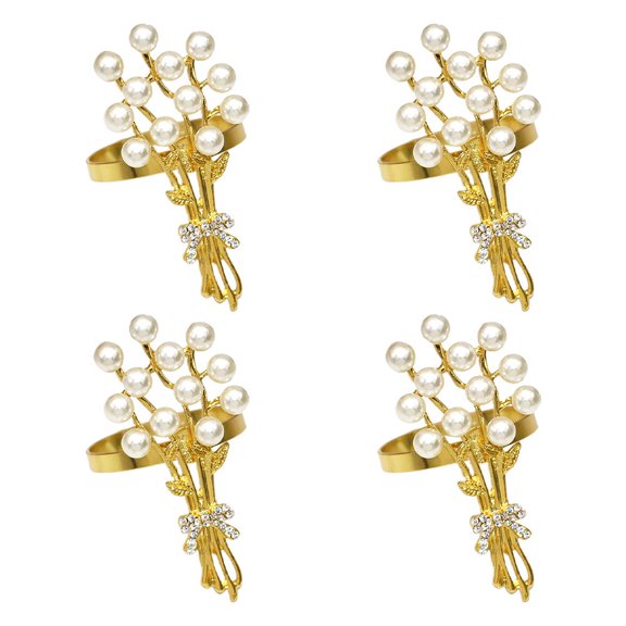 HEANUJJ 4Pcs Modern Napkin Rings Aluminium Alloy Table Setting for Valentine's Day Dinner Celebrations