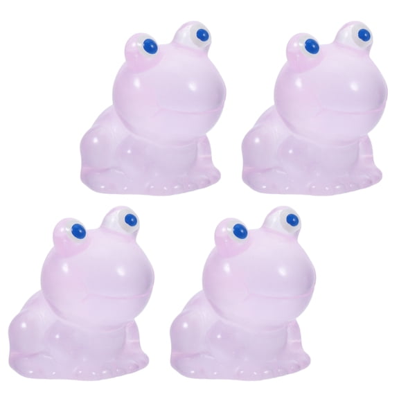 HEANUJJ 4pcs Miniature Frog Figurines Violet Resin Decoration For Fish Tank Decor