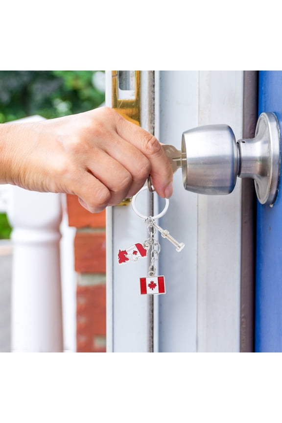 Maple Leaf Charm Keychain Zinc Alloy Versatile Use for Home 4Pcs