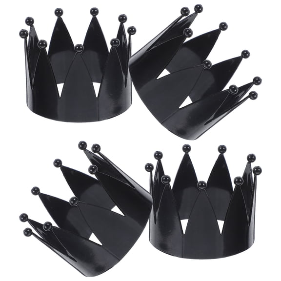 HEANUJJ Classic Black Crown Napkin Rings for Wedding Banquets and Events, Set of 4 Elegant Table Decor Accessories