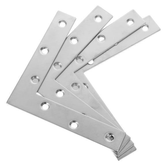 HEANUJJ 4-Pack Stainless Steel L Brackets Flat Corner Braces Metal Furniture Support Hardware
