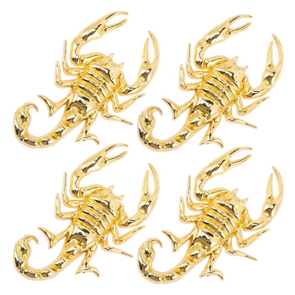 HEANUJJ 4Pcs Metal Scorpion Car Emblem Stickers Golden 3D Decorative Car Badge Decals