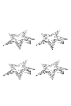 4-Pack Lightweight Zinc Alloy Star Brooch Pins, Stylish Star Badge Accessories for Clothing Decoration and Fashion Styling