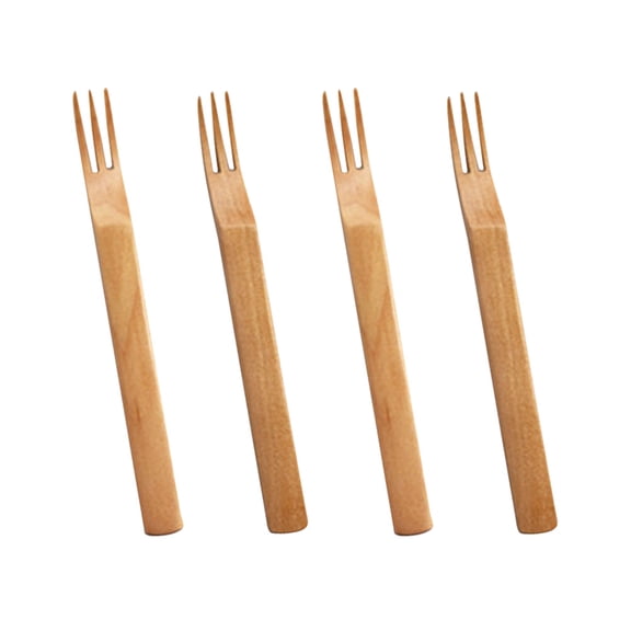 HEANUJJ 4pcs Light Brown Cake Forks Set for Family Use and Stylish Dessert Forks
