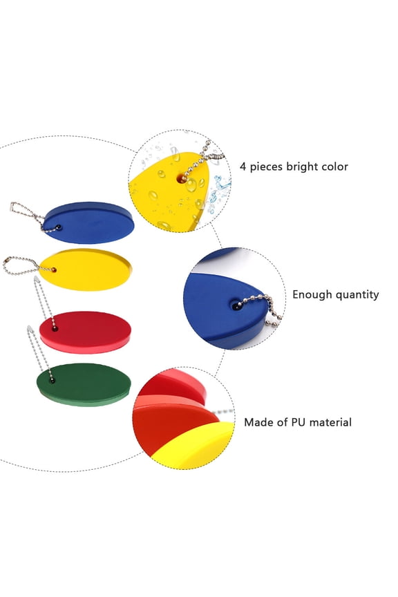 4pcs Keychain Float PU for Outdoor Water