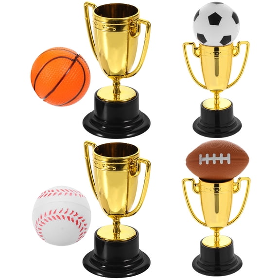 HEANUJJ 4Pcs Winner Competition Trophy with Smooth Surface Assorted Color for Parties