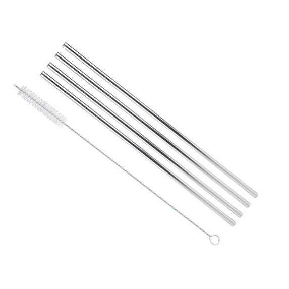 HEANUJJ Reusable Straw Stainless Steel Silver 5 Pcs