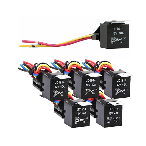 HEANUJJ 5Pcs Black 5Pin Automotive Relay Car Relay with Fuse and Terminal