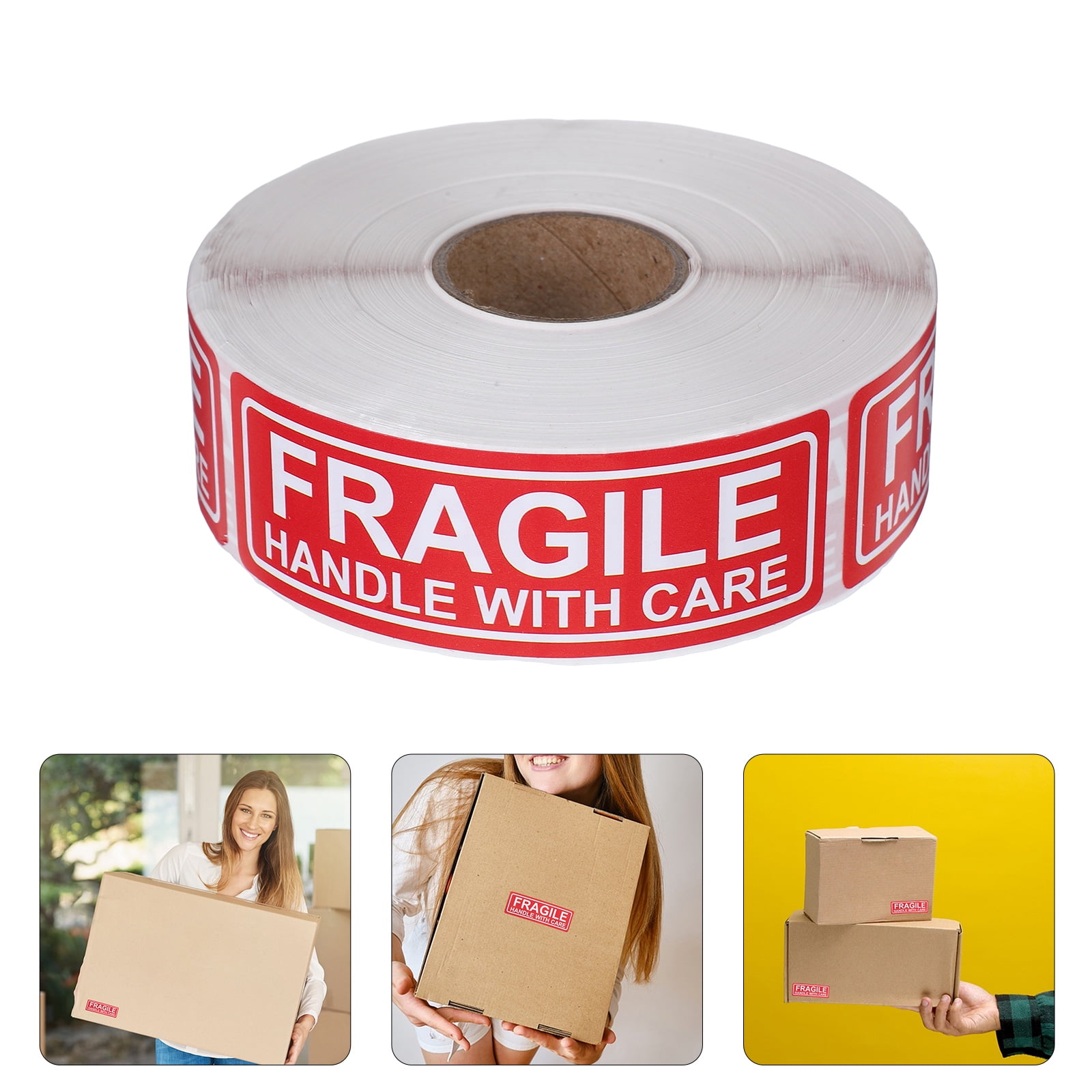 HEANUJJ Fragile Stickers Red 1 Roll Warning 8.50x8.50x2.80cm - Walmart.com