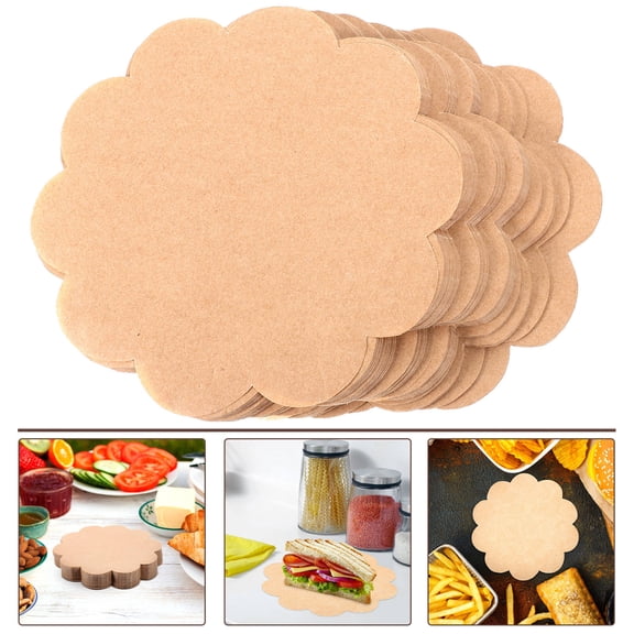 HEANUJJ Food Paper Liners Grease-Proof Paper Light Brown 500Pcs