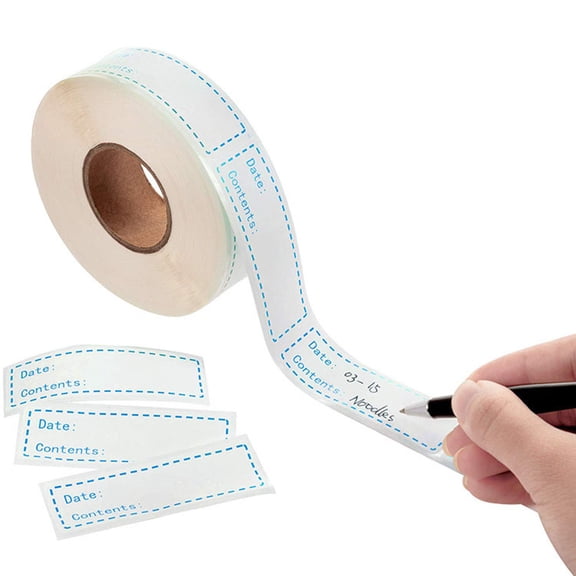 HEANUJJ 500Pcs Kitchen Labels Stickers Blue PVC Food Prep Labels Record Date for Organizing Home