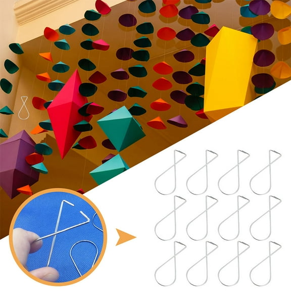 HEANUJJ 50 Pcs Drop Ceiling Hooks Rust Resistant Steel Wire for Hanging Decorations and Home Accessories