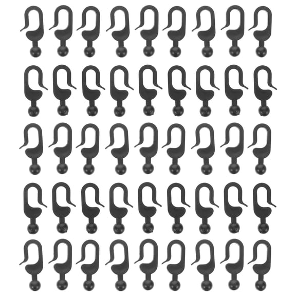 HEANUJJ 50Pcs Hook Clips Plastic for Outdoor Curtain Hooks Black Strong Load Capacity Gazebo Curtains